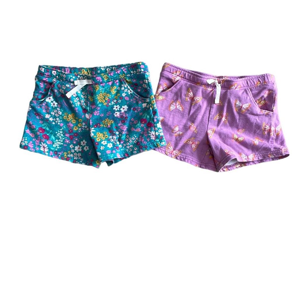CARTERS UEC Girls size 6/6x lot of two shorts pink blue butterflies flowers